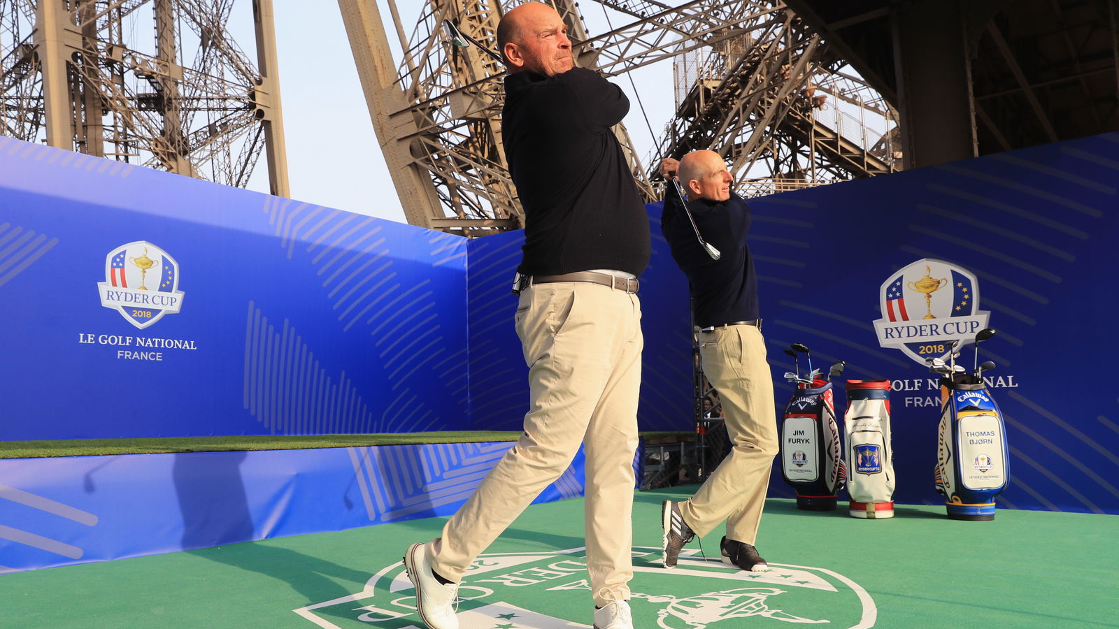 Ryder Cup captains recreate Palmer shot from Eiffel Tower